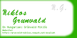miklos grunvald business card